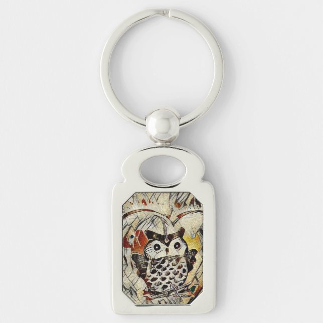 Owl drawing key ring (Front)