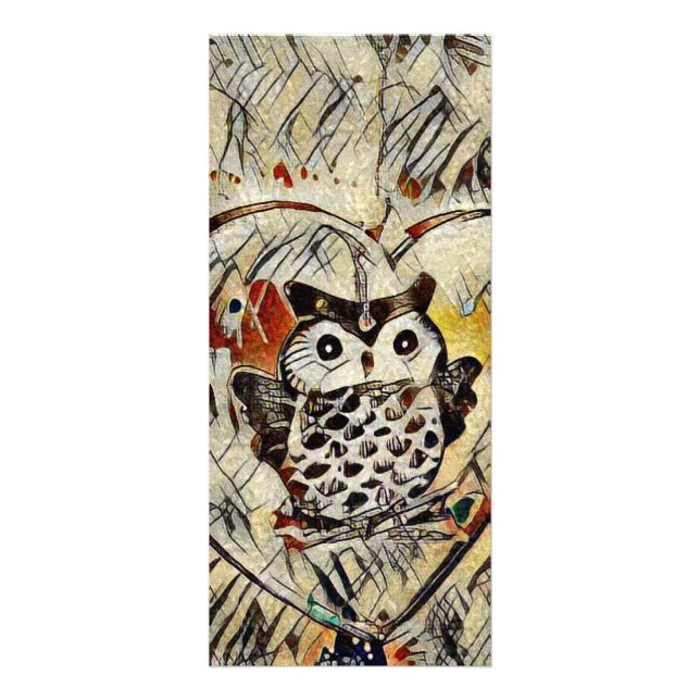 Owl drawing rack card (Front)