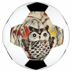 Owl drawing soccer ball