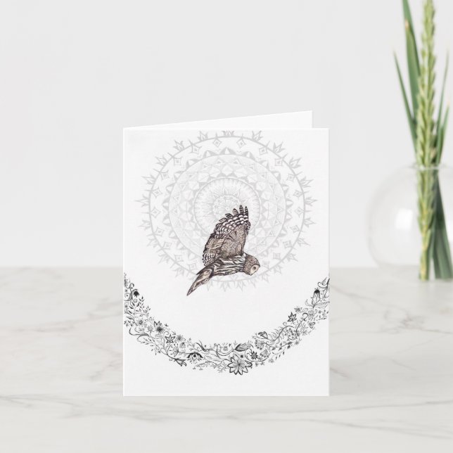 Owl Dreams Folded Note Card (Front)