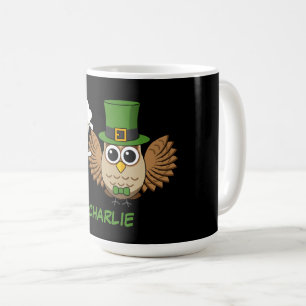 Owl Drinking Beer St Patrick's Day Personalise Coffee Mug