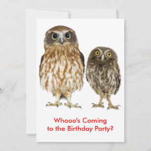 Owl Duo Biirthday Party Invitation