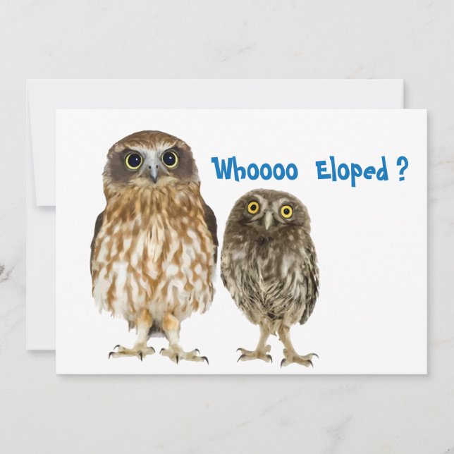 Owl Duo Who Eloped Announcement (Front)