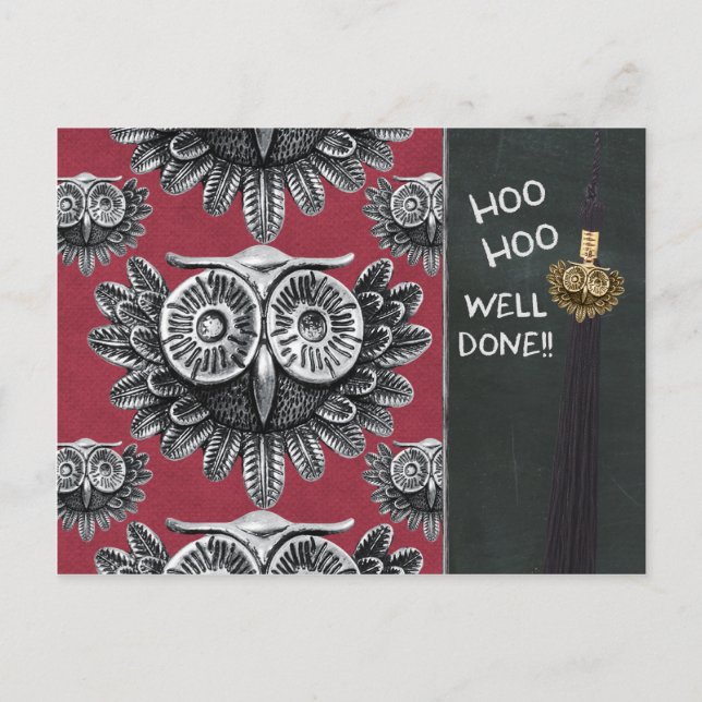 Owl exam congrats CC0834 Hoo hoo Well done Postcard (Front)