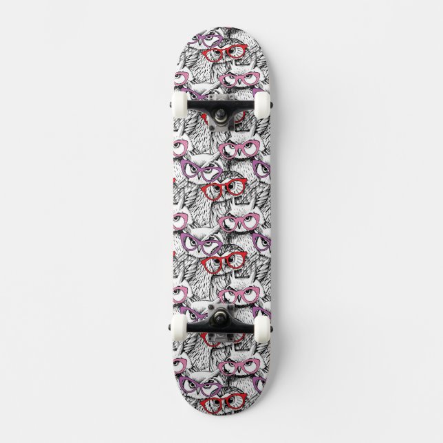Owl Eyeglasses Pattern Skateboard (Front)