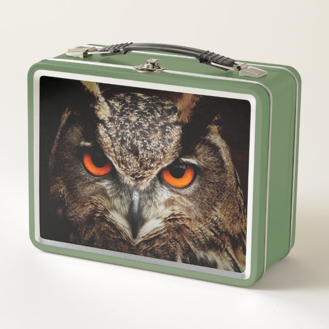 Owl eyes metal lunch box (Front)