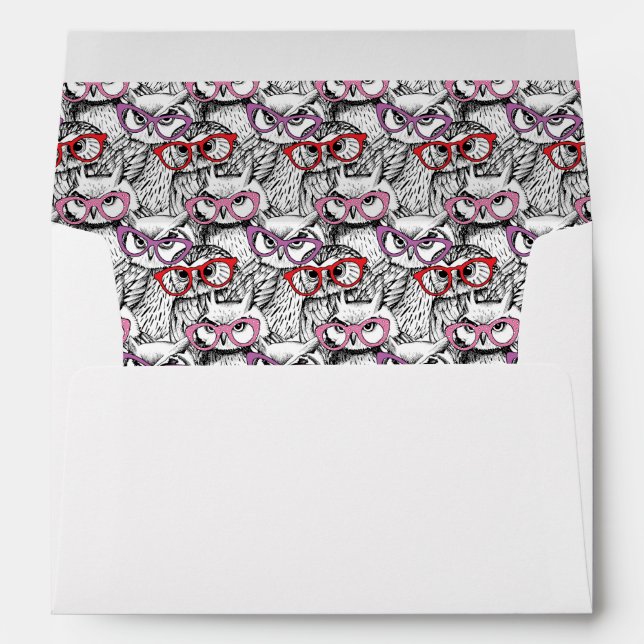 Owl Eyglasses Pattern Envelope (Back (Bottom))