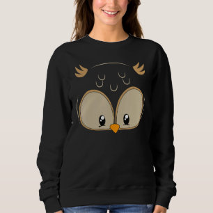 Owl Face Halloween Costume Cute Owl Sweatshirt