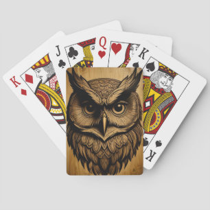 Owl face playing cards