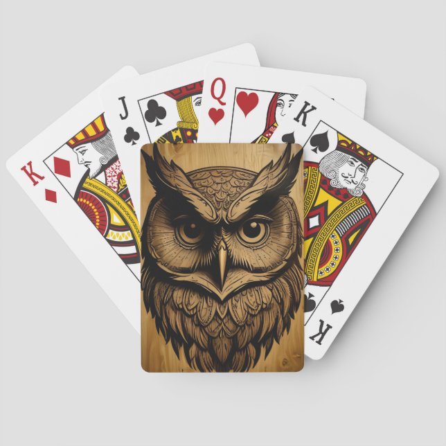 Owl face playing cards (Back)