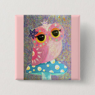 Owl Fairy Princess Button