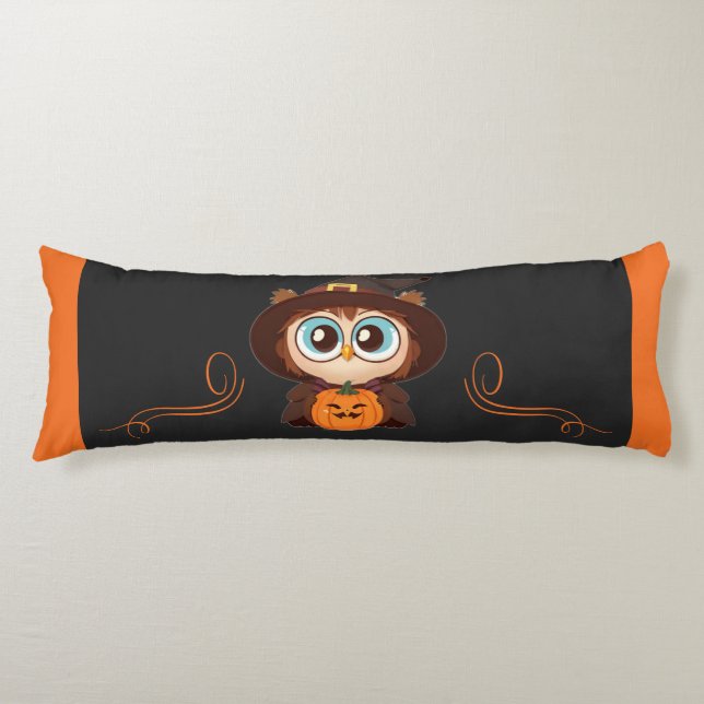 Owl/Fall/Autumn/Halloween/pumpkin Body Cushion (Front)