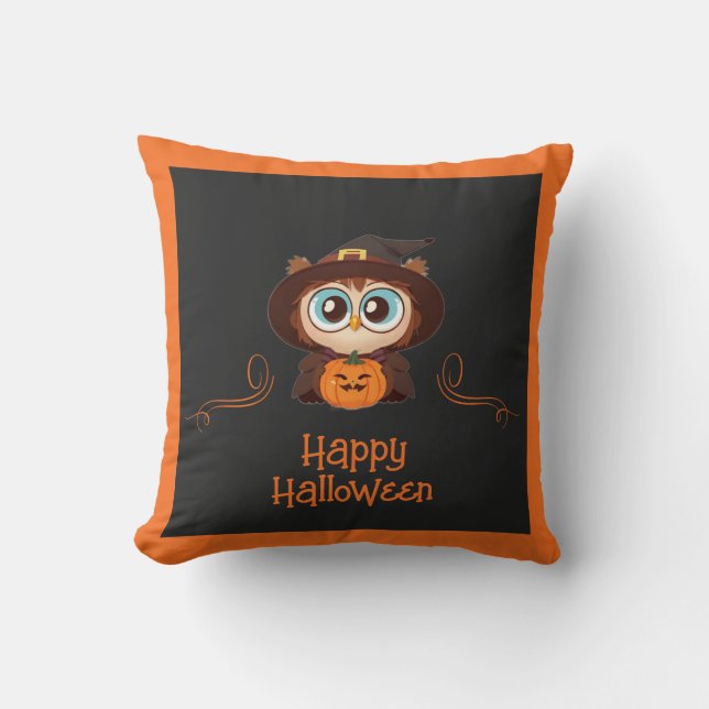 Owl/Fall/Autumn/Halloween/pumpkin Cushion (Front)