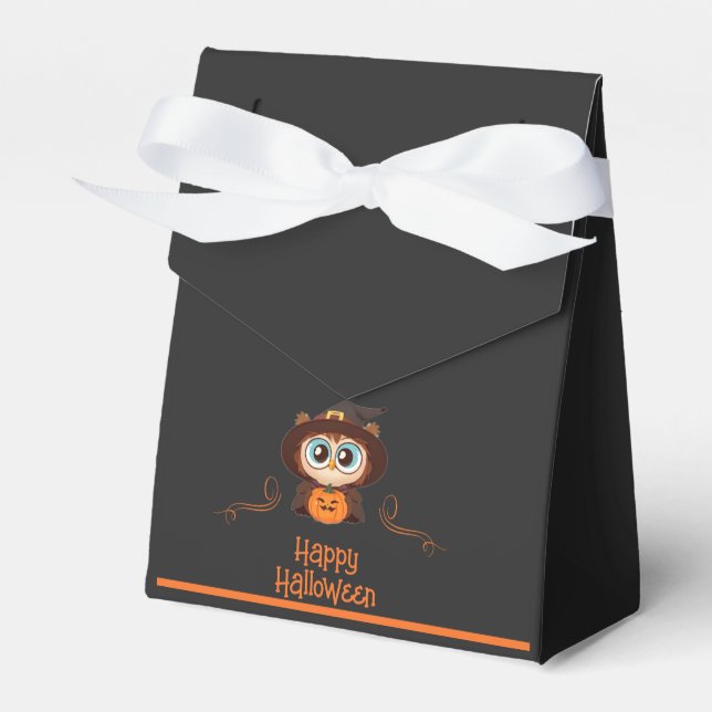 Owl/Fall/Autumn/Halloween/pumpkin Favour Box (Front Side)
