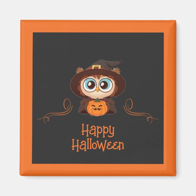 Owl/Fall/Autumn/Halloween/pumpkin Magnet (Front)