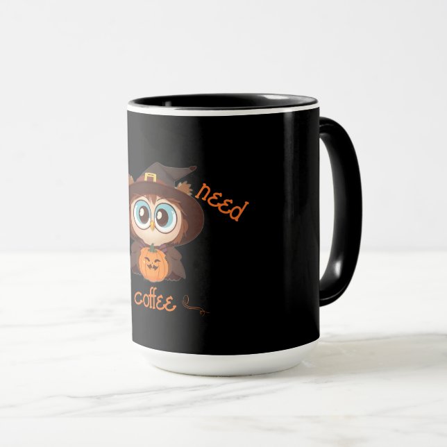 Owl/Fall/Autumn/Halloween/pumpkin Mug (Front Right)