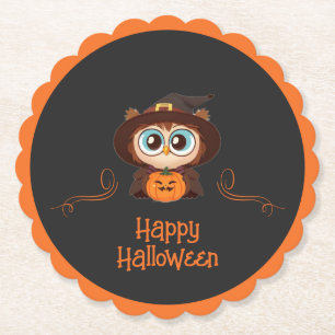 Owl/Fall/Autumn/Halloween/pumpkin Paper Coaster