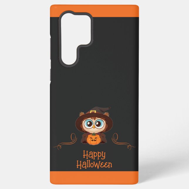 Owl/Fall/Autumn/Halloween/pumpkin Samsung Galaxy S22 Ultra Case (Back)