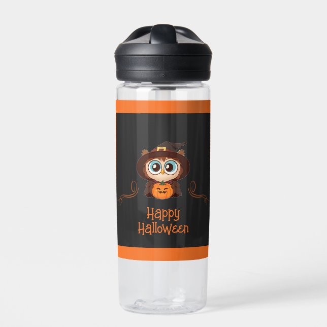Owl/Fall/Autumn/Halloween/pumpkin Water Bottle (Front)