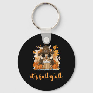 Owl Fall Thanksgiving It´s Fall Yáll  Key Ring