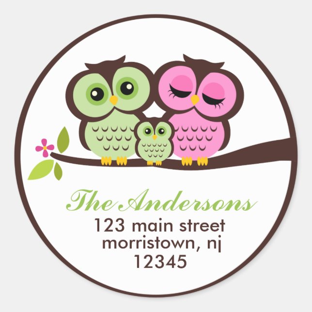 Owl Family Address Labels (Front)