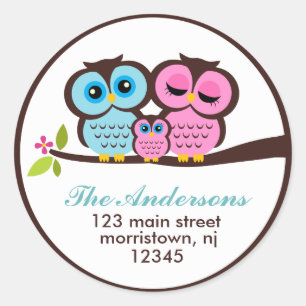 Owl Family Address Labels