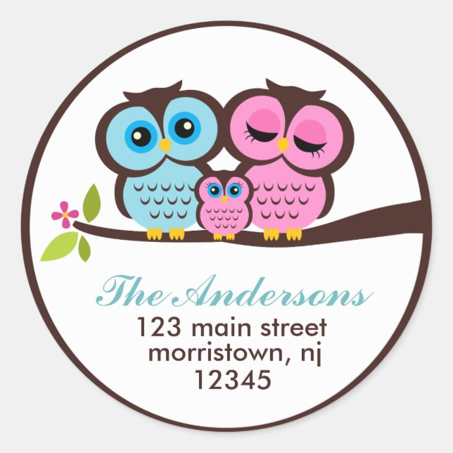Owl Family Address Labels (Front)