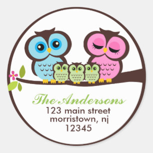 Owl Family Address Labels