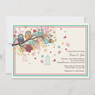 Owl Family Baby Shower Invitation