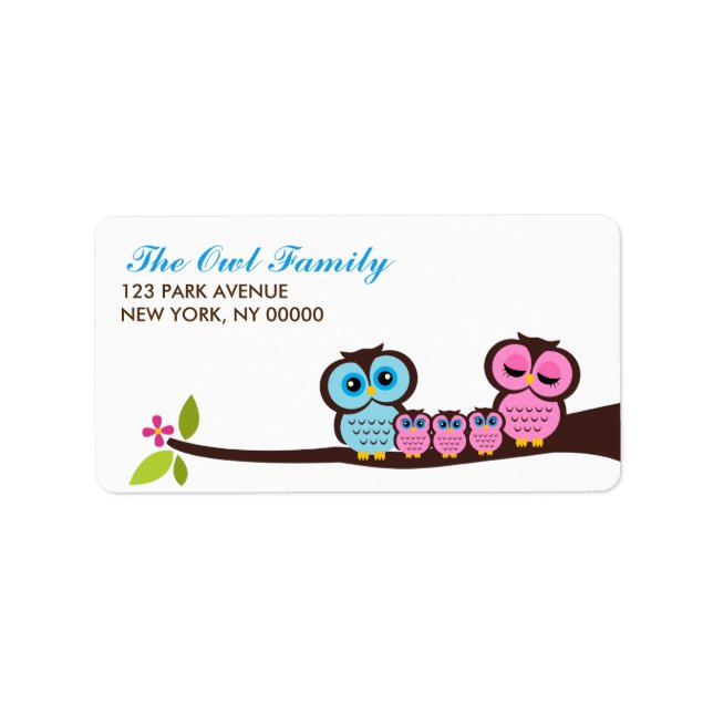 Owl Family Label (Front)