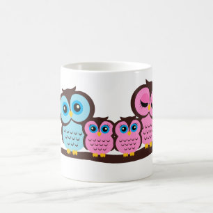 Owl Family of Four Coffee Mug