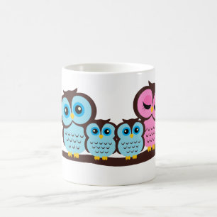 Owl Family of Four Coffee Mug