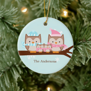 Owl Family Ornaments