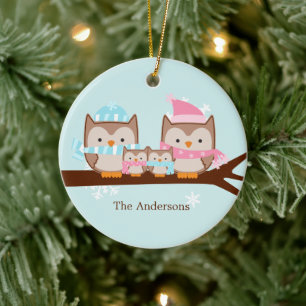 Owl Family Ornaments