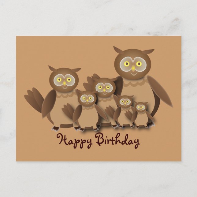 Owl Family Postcard (Front)