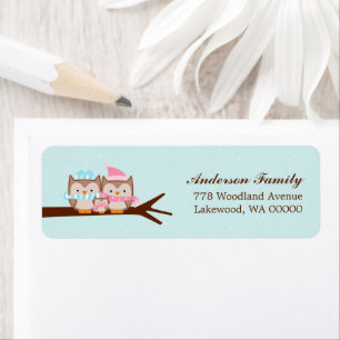 Owl Family Return Address Label
