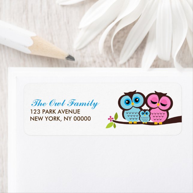 Owl Family Return Address Labels (Insitu)
