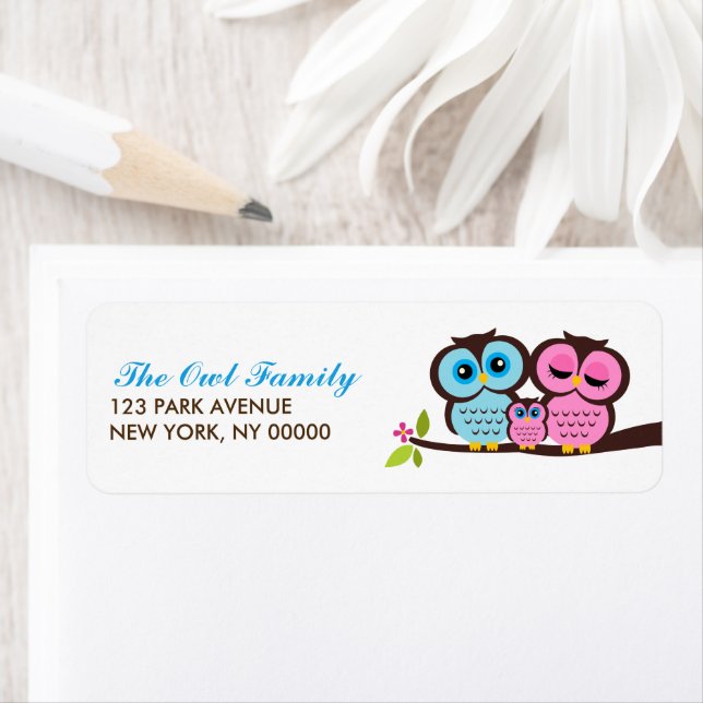 Owl Family Return Address Labels (Insitu)