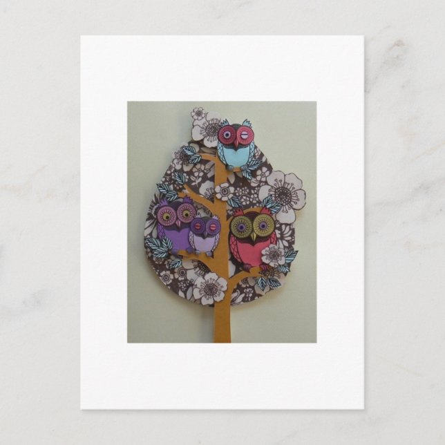 owl family tree postcard (Front)