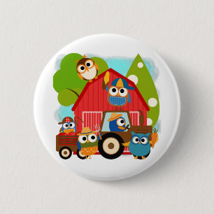 Owl Farmers 6 Cm Round Badge