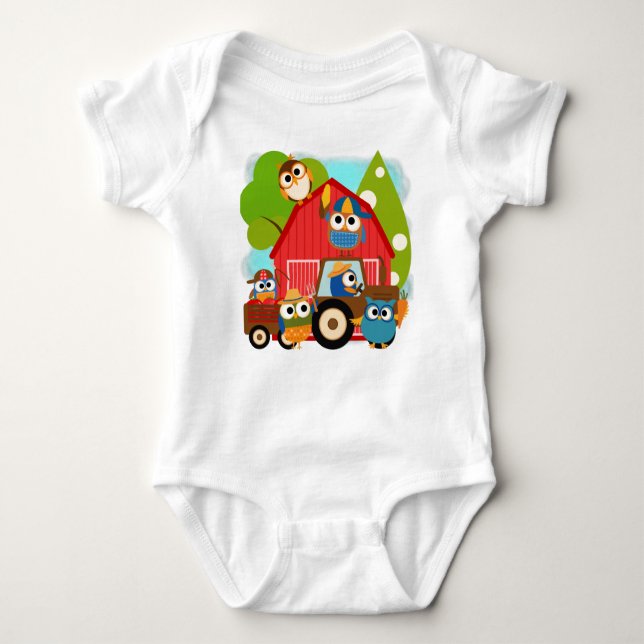 Owl Farmers Baby Bodysuit (Front)