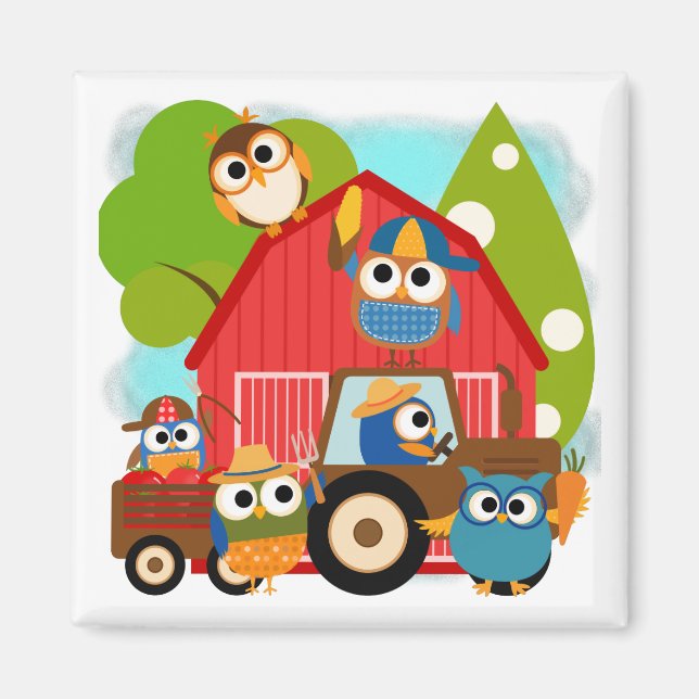 Owl Farmers Magnet (Front)