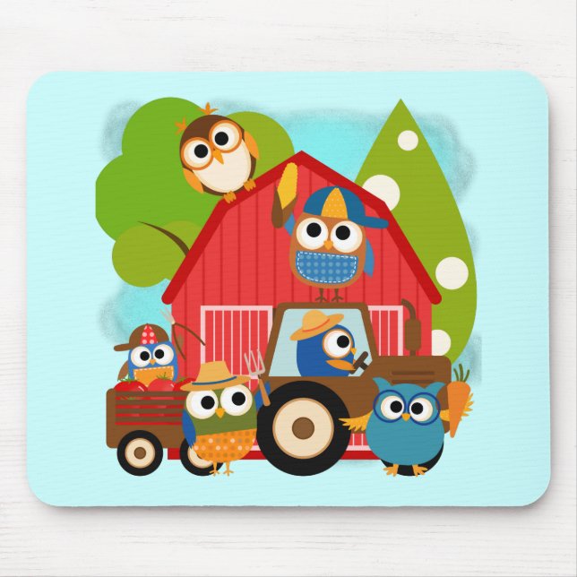 Owl Farmers Mouse Pad (Front)