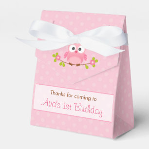 Owl Favour Box (Birthday / Baby Shower) - Pink Ten