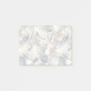 owl Feathers, grey, beige and blue, bird, light, Post-it Notes