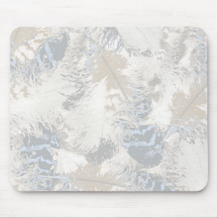 owl Feathers, grey, grey and blue, bird, light, Mouse Pad