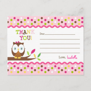 Owl Fill In The Blank Thank You Note Cards