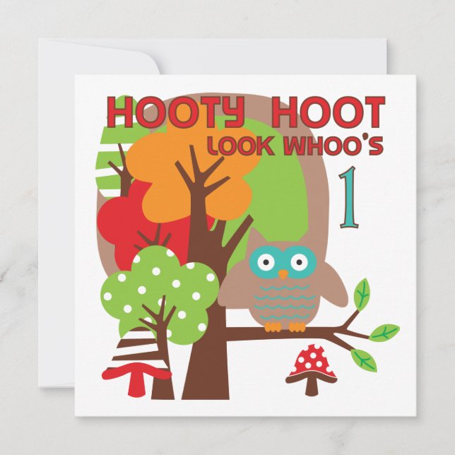 Owl First Birthday T-shirts and Gifts Invitation (Front)