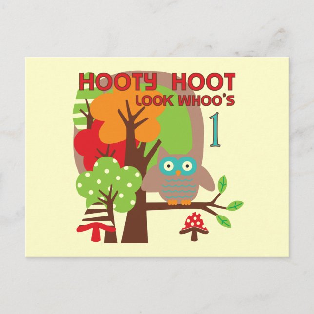 Owl First Birthday T-shirts and Gifts Postcard (Front)