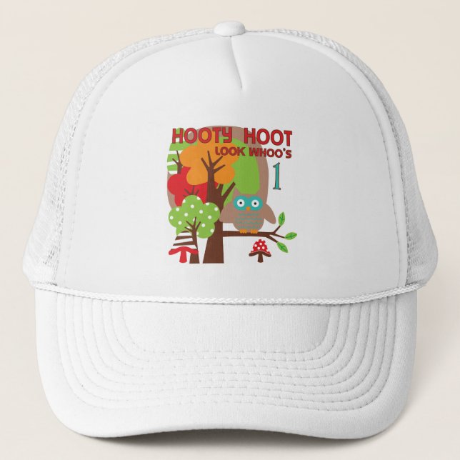 Owl First Birthday T-shirts and Gifts Trucker Hat (Front)